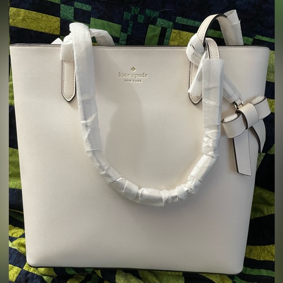 kate spade Handbags - Kate Spade White Saffiano Brynn Tote New